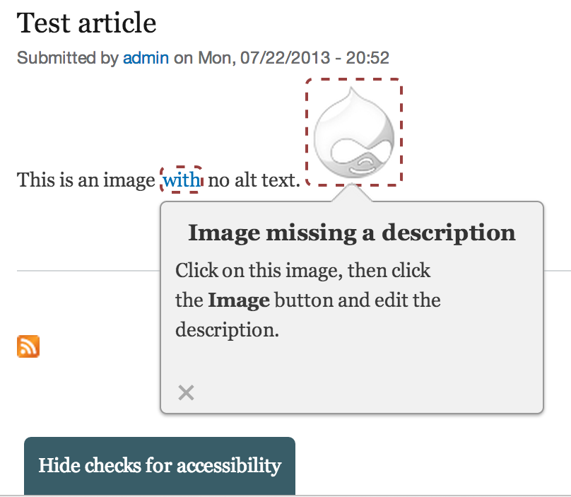 The import test page, listing available tests.