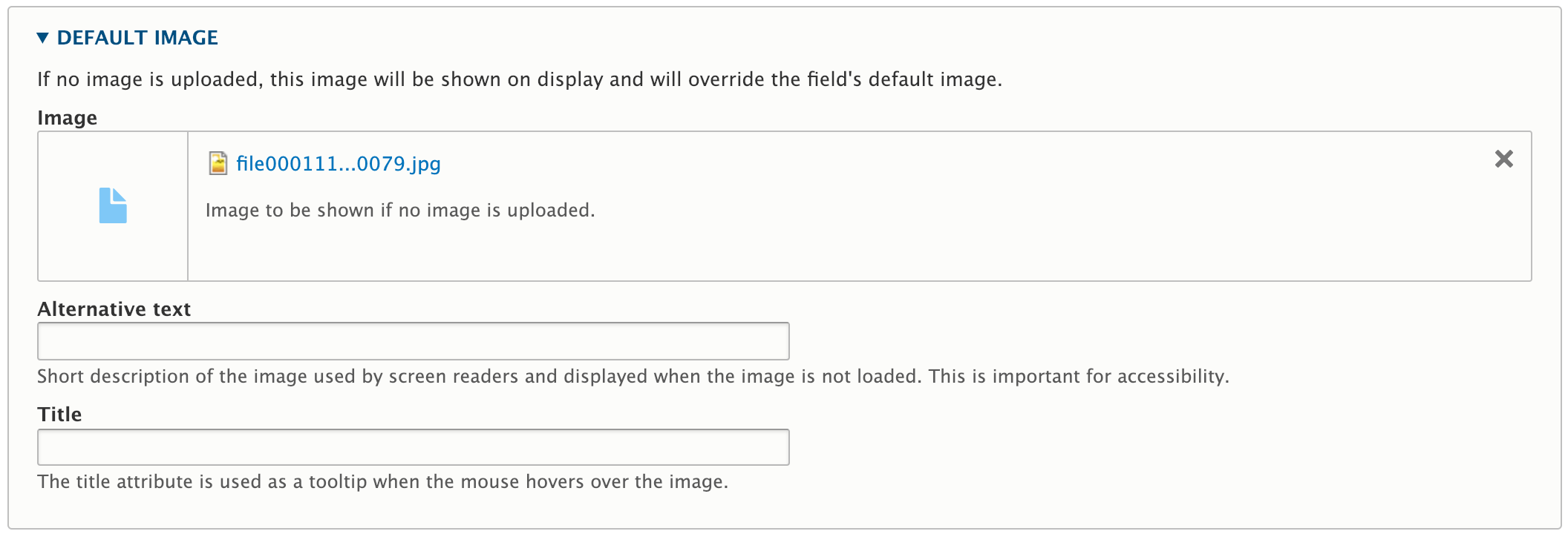 Default image uploaded