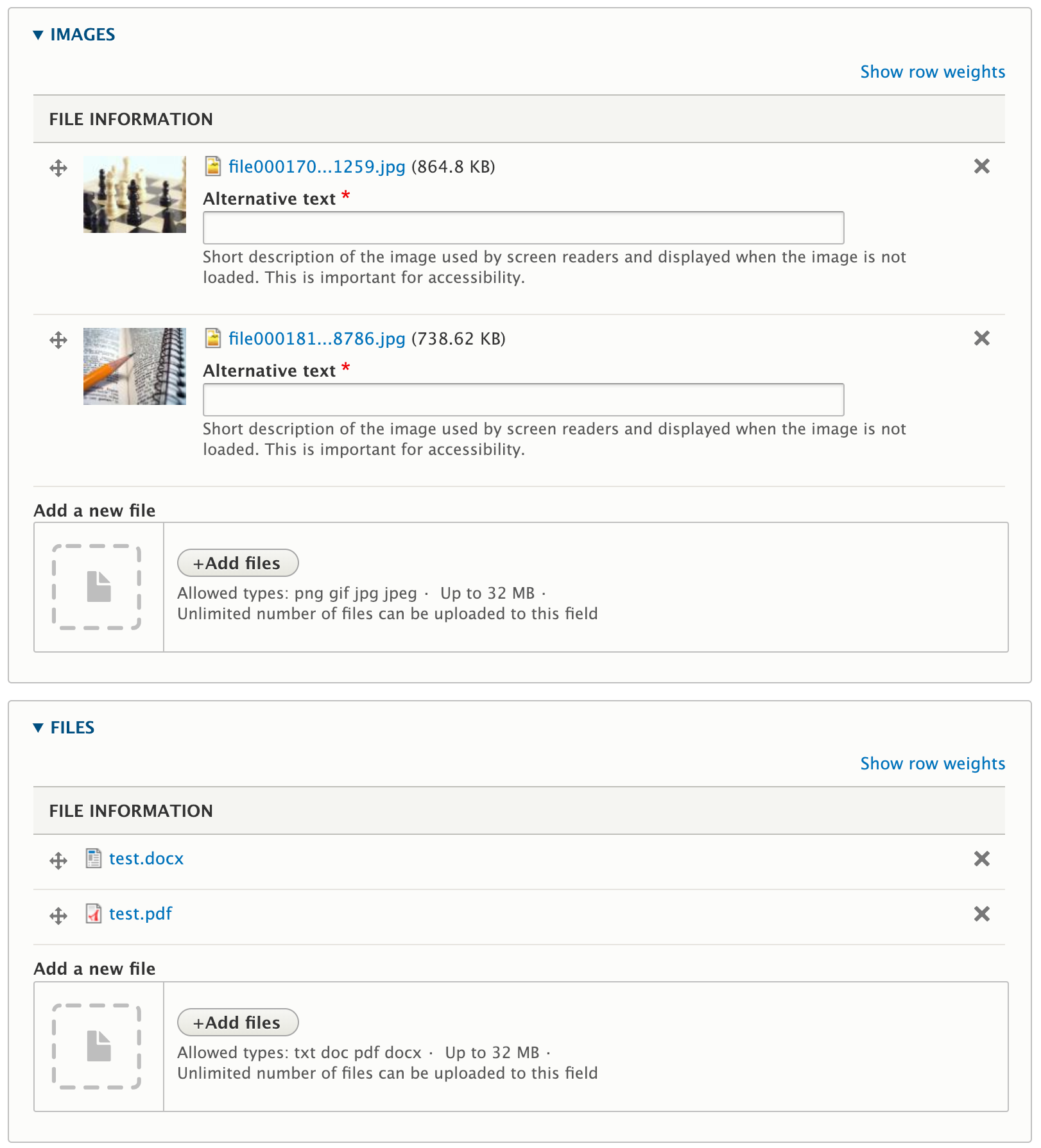 Multi file/image field uploaded