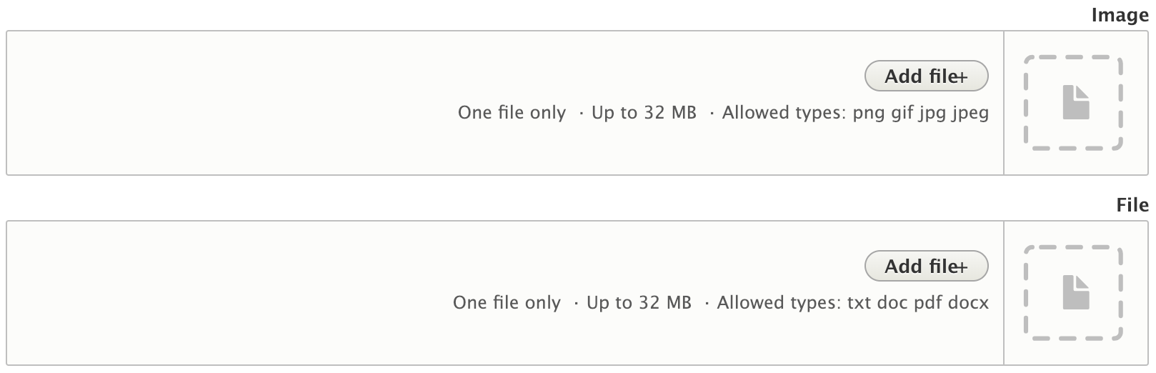 Single file/image field (RTL)