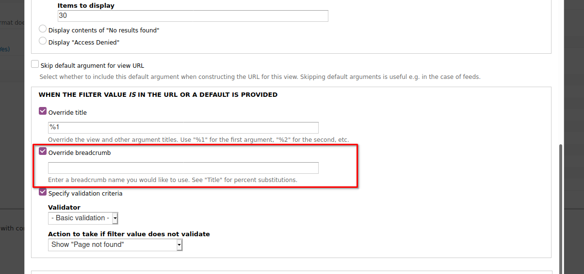 Override breadcrumb in D7