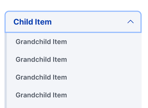 image of submenu with hover as designed