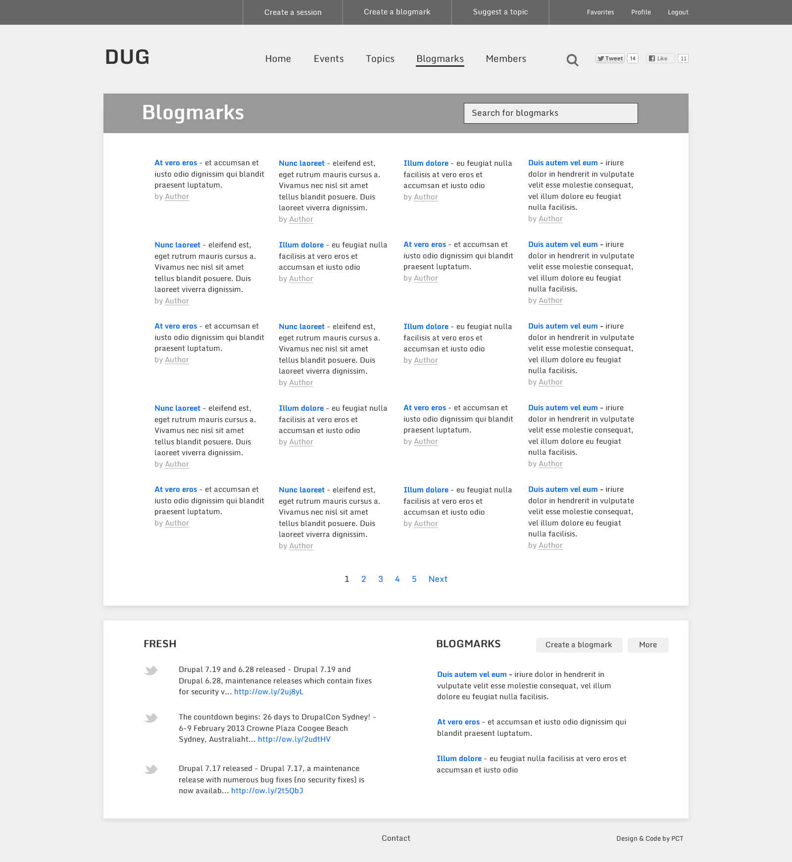 Blogmarks list page