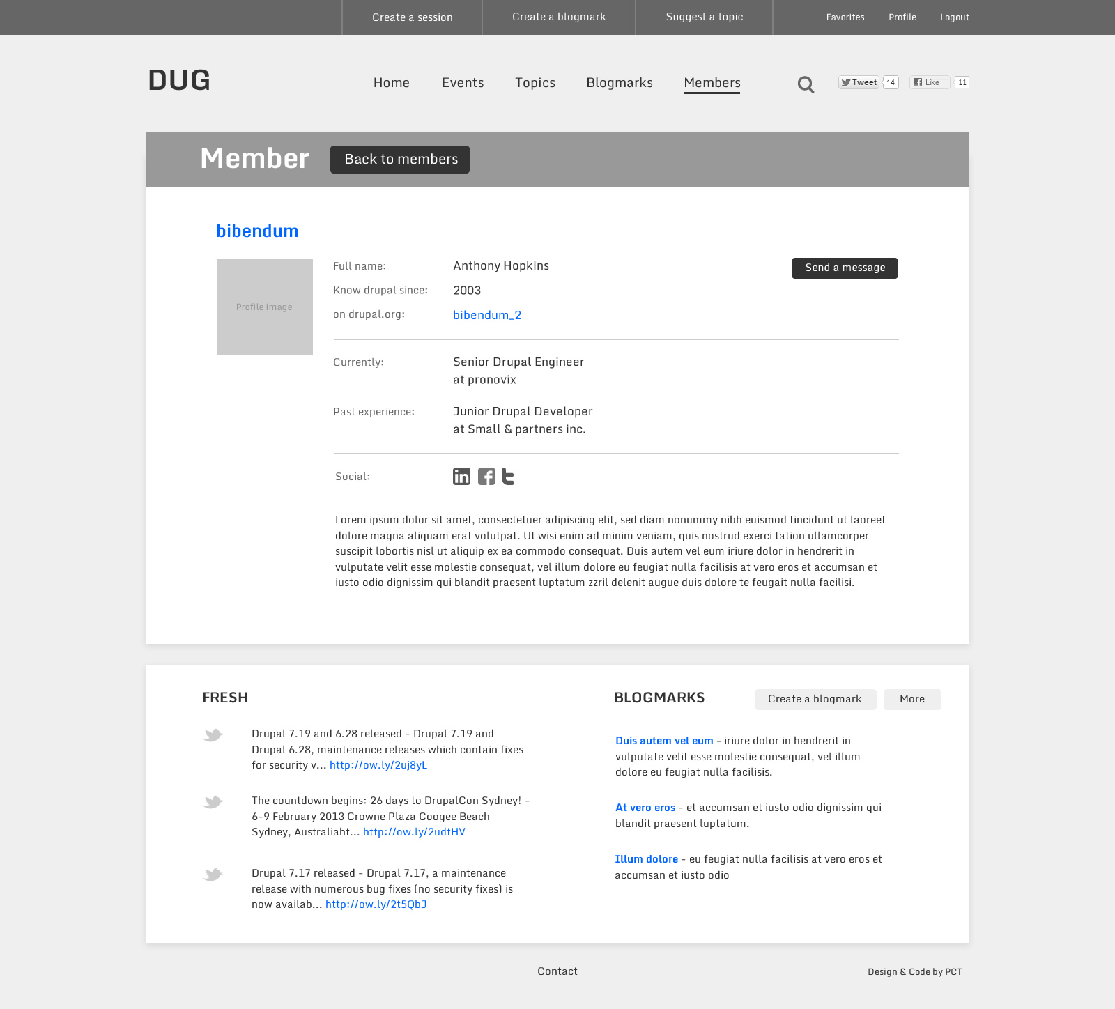 Member details page