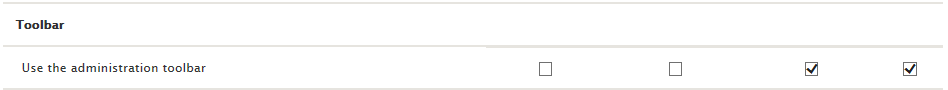 Use the administration toolbar