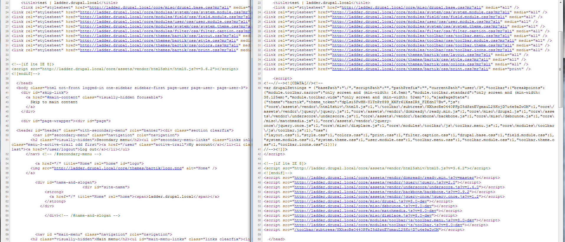 Page source code