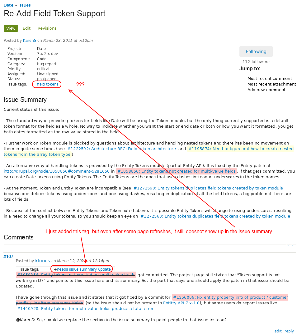 screenshot of the issue