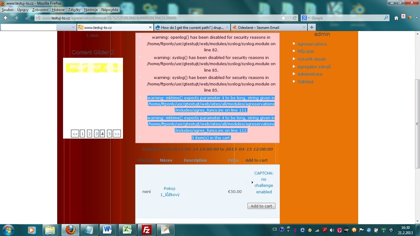 error message