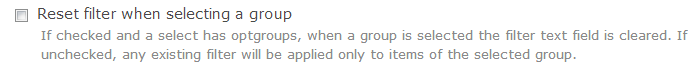 Reset filter when selecting a group