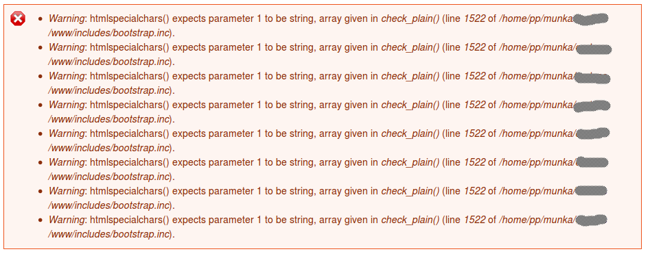 Error messages