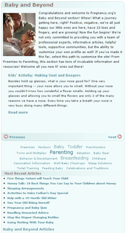 The Baby and Beyond page Pregnancy.org screenshot