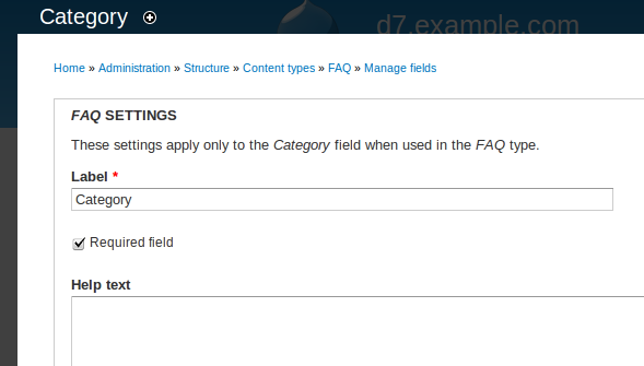 Category setting