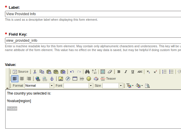 input value to markup component