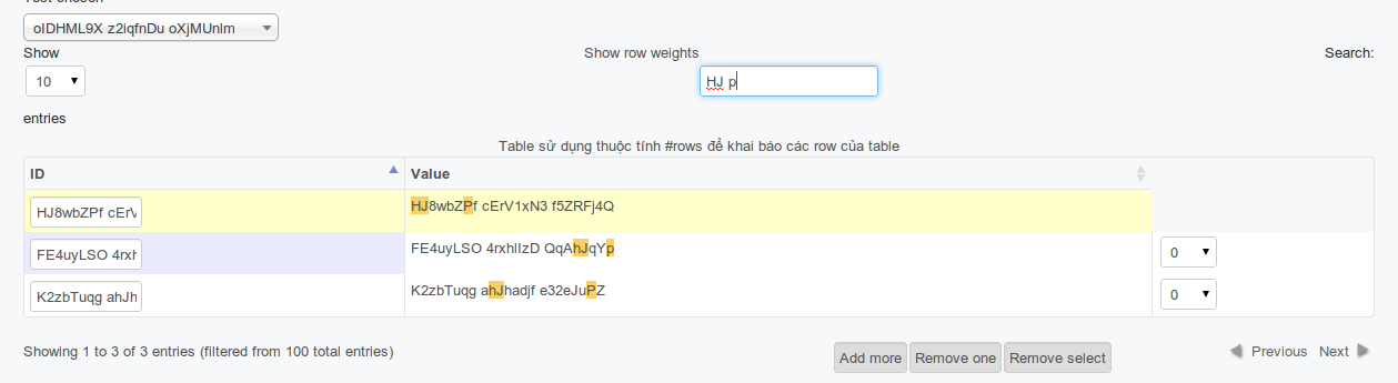 Search highlight in action