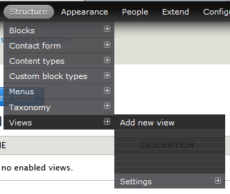 views menu broken