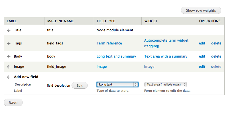 Butons now, instead of links on content type edit pages