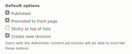 Screenshot of the Article configuration page