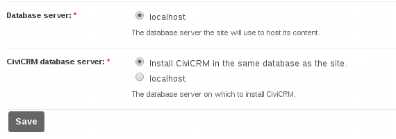 civicrm separate dbs