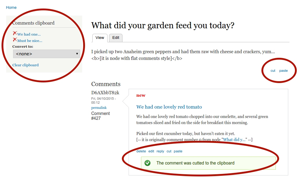Screenshot of Comment mover