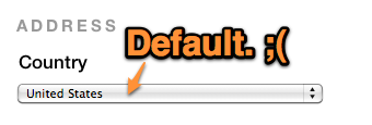 Country default to USA.