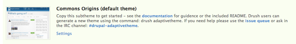 Commons Origins description