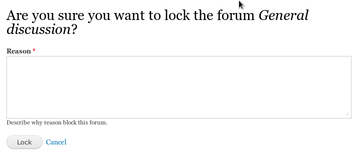 Confirm Lock forum