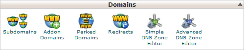 Domains section on cPanel home screen