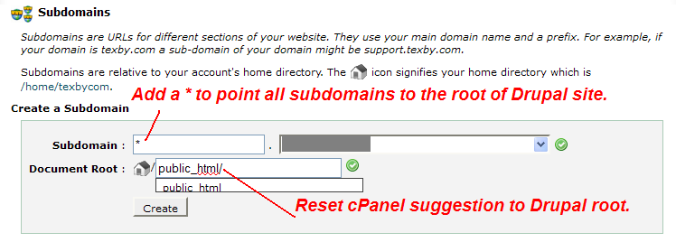 Adding subdomains to cPanel