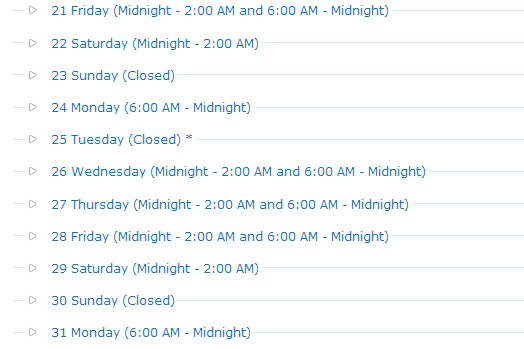 daily hours configuration