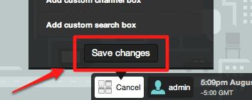 Dashboard save changes button