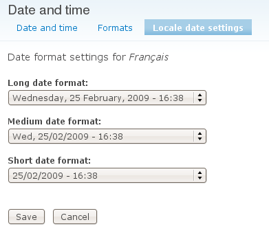 Localize date format form