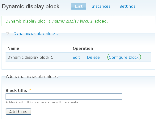 Configuring a block page