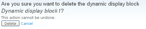Deleting a block confirmation page