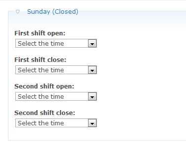 default hours configuration
