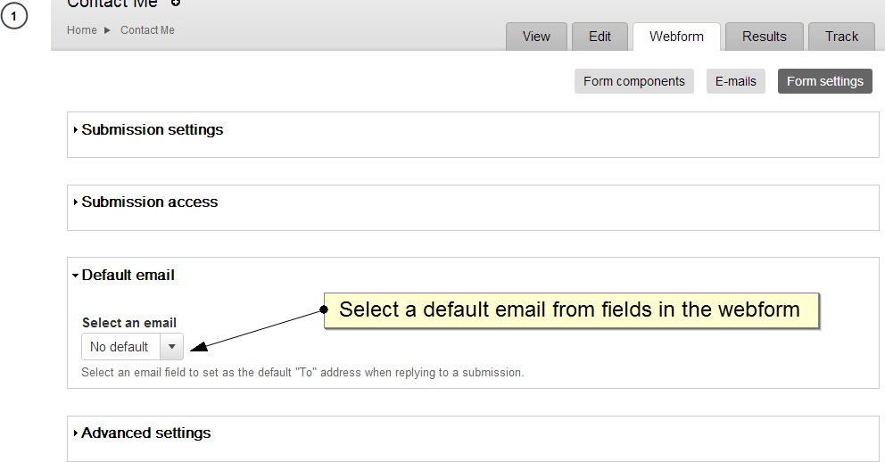 Default reply email address