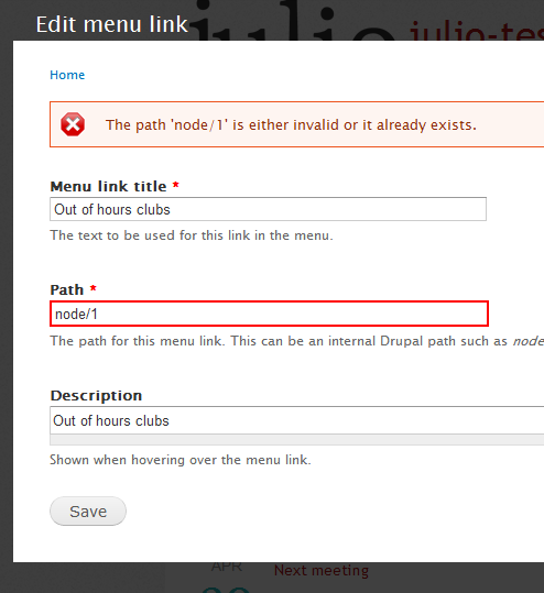 Invalid path