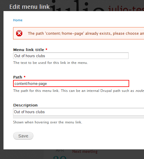 Invalid path