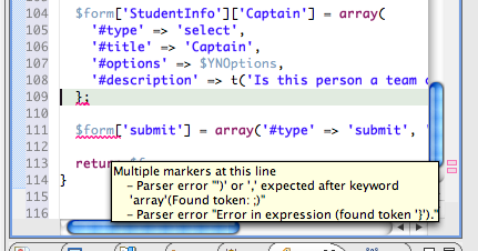 Eclipse PHP syntax checker