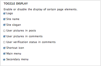 Screenshot of features enabled in Drupal 7