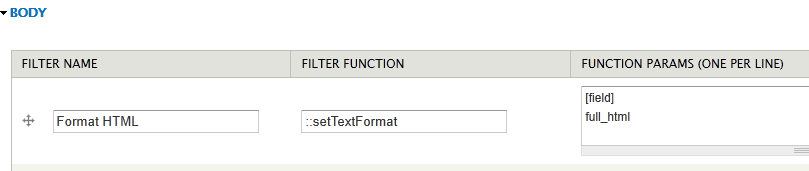Feed Import full HTML filter
