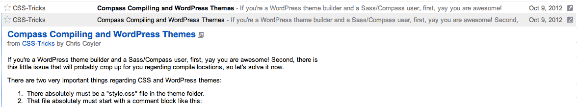 google reader UI screenshot