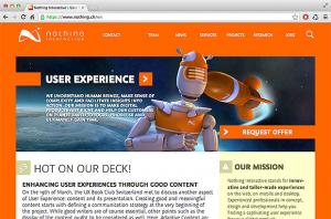 The website of Nothing Interactive, based on Drupal