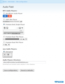 Audiofield admin form