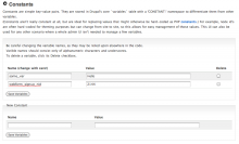 Screenshot of main Constants UI