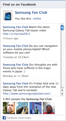 Facebook Page "Like Box" rendered in a block