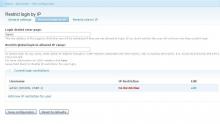 Restrict Login by IP Screenshot