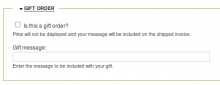 Gift Order Checkout Pane