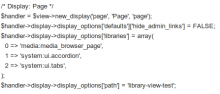 Library configuration exported in View code