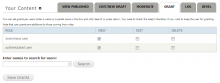 Nodeaccess Grant tab