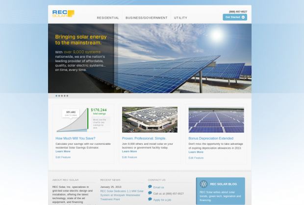 REC Solar Homepage